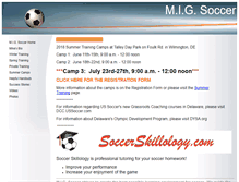 Tablet Screenshot of migsoccer.com